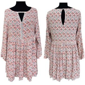 Kori America Long Bell Sleeve Ladder Lace Dress M women's cow girls dress